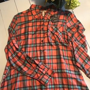 Matilda Jane Plaid and Lace Blouse